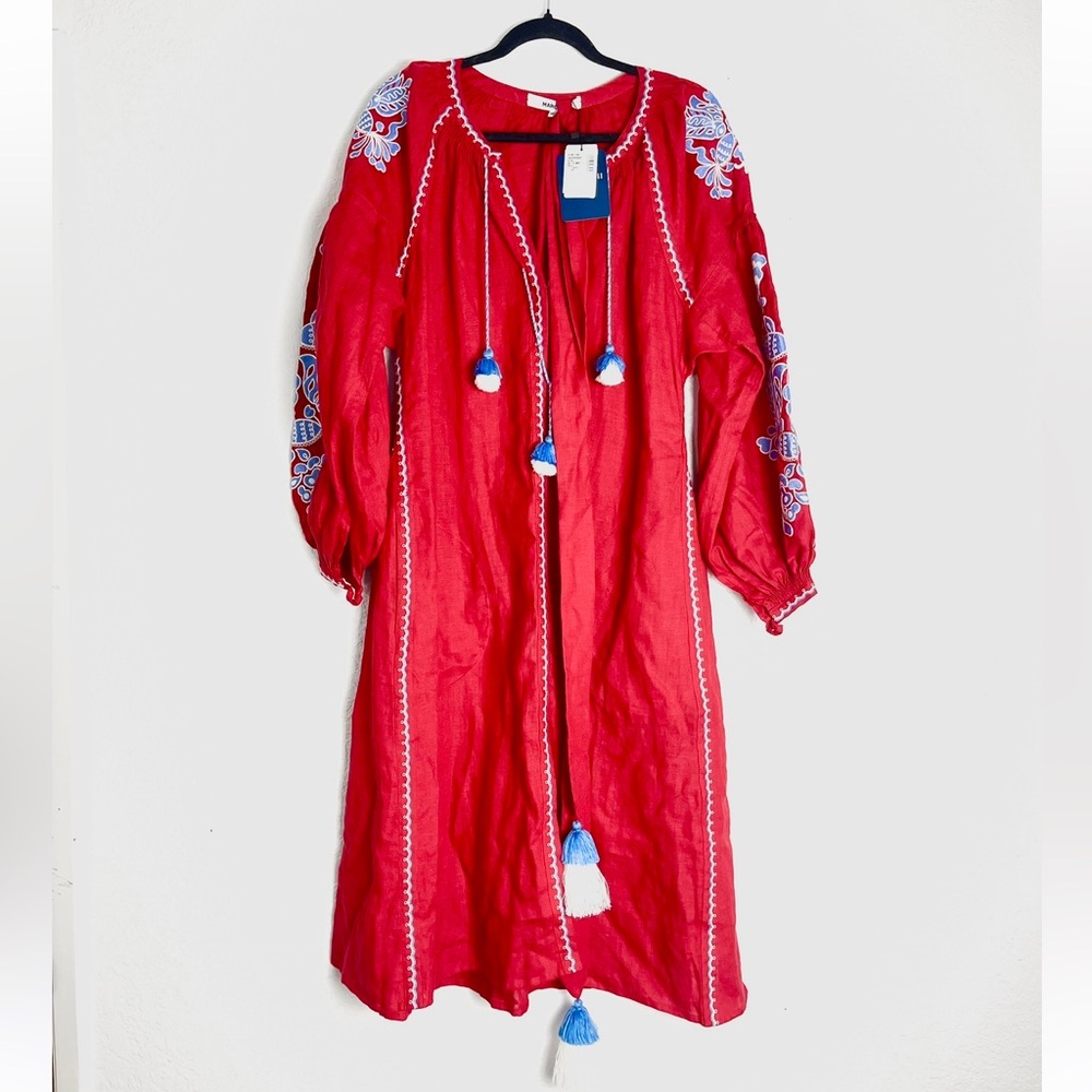 March11 Embroidered Red Dress